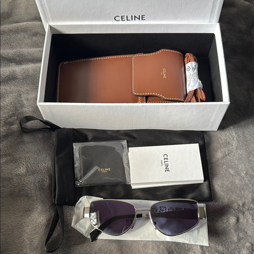 NWT Celine Triomphe Silver Glasses